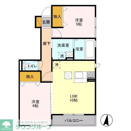 フォレステージE(2LDK/1階)の間取り写真