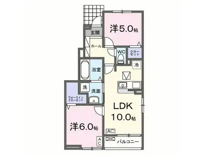 ソレイユ・GIFU(2LDK/1階)の間取り写真