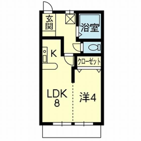 ハイム・エクセレント・ヨコテ(1LDK/1階)の間取り写真
