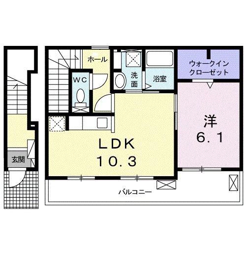 メゾンサンリットII(1LDK/2階)の間取り写真
