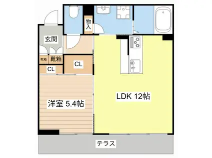 ボヌール ヴィラージェ(1LDK/1階)の間取り写真