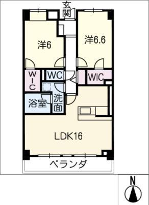 プラチナム ステージ(2LDK/4階)の間取り写真