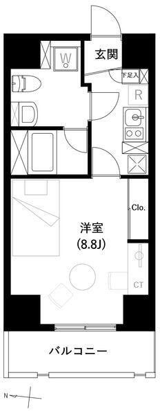 ACCESS湘南平塚(1K/14階)の間取り写真