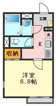 クレイノGRAN SEED(1K/2階)の間取り写真