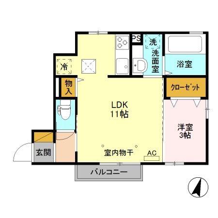 シャトルハイツ(1LDK/1階)の間取り写真
