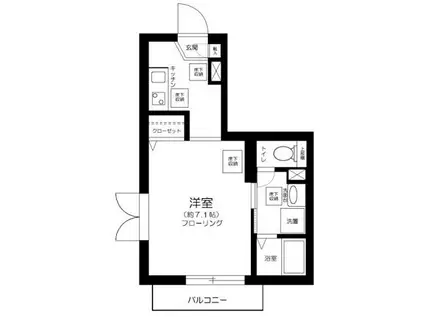 メゾン・ド・ソレイユ千住北(1K/1階)の間取り写真