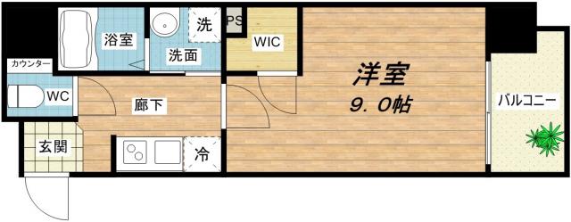 プレサンス堺筋本町駅前(1K/6階)の間取り写真