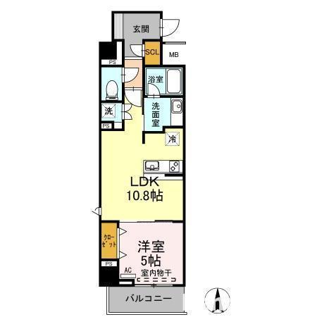 リモナーデ府内(1LDK/7階)の間取り写真