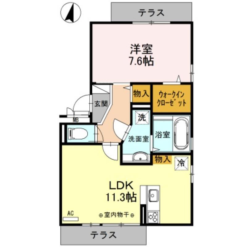 シュピナート(1LDK/2階)の間取り写真