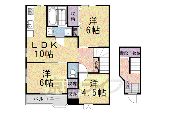 ニューカームII(3LDK/2階)の間取り写真