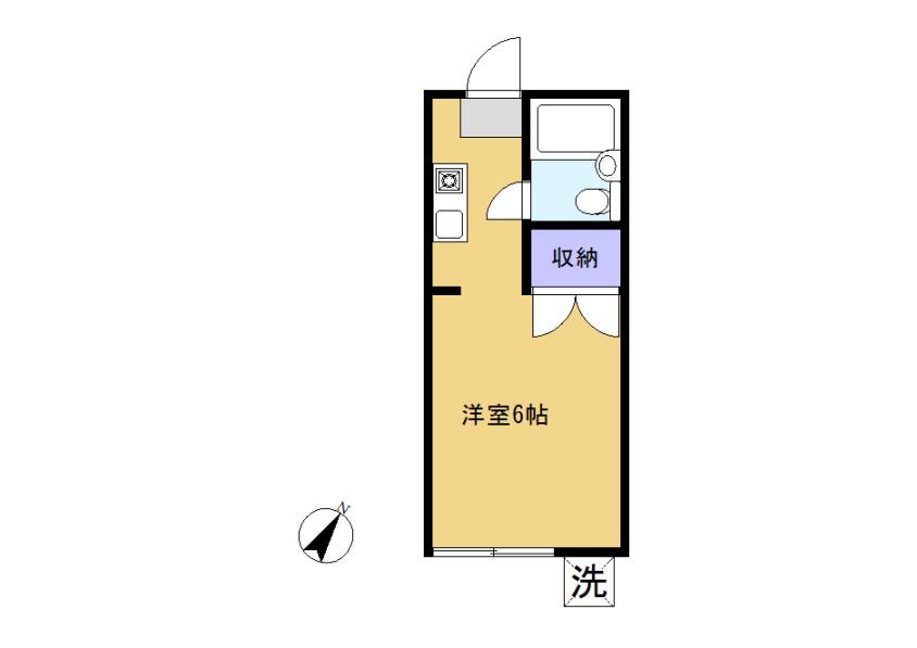 シャトルハイツ(ワンルーム/1階)の間取り写真