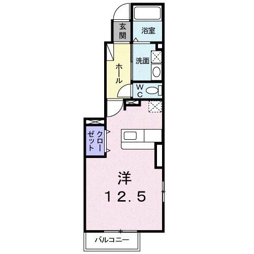 ブライトガーデンUNO(ワンルーム/1階)の間取り写真