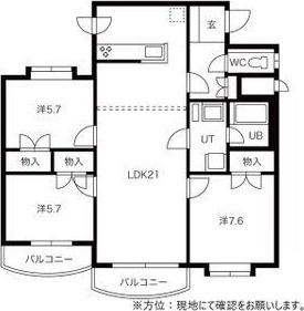 ラビリンス山の手(3LDK/4階)の間取り写真