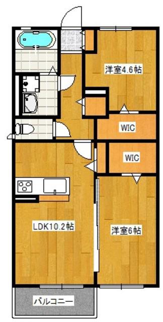 ハイム老司(2LDK/2階)の間取り写真