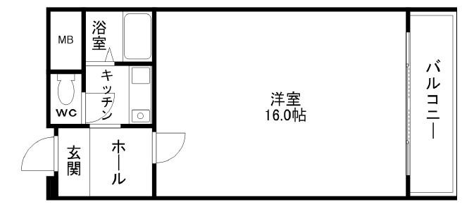 堂島アーバンライフ(1K/3階)の間取り写真