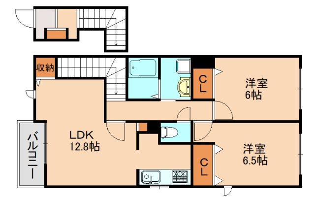 優・SELINE四番館(2LDK/2階)の間取り写真