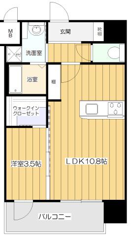 ALIVIS三国本町(1LDK/6階)の間取り写真