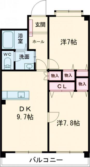 際波フォレストヒルズ(2LDK/2階)の間取り写真