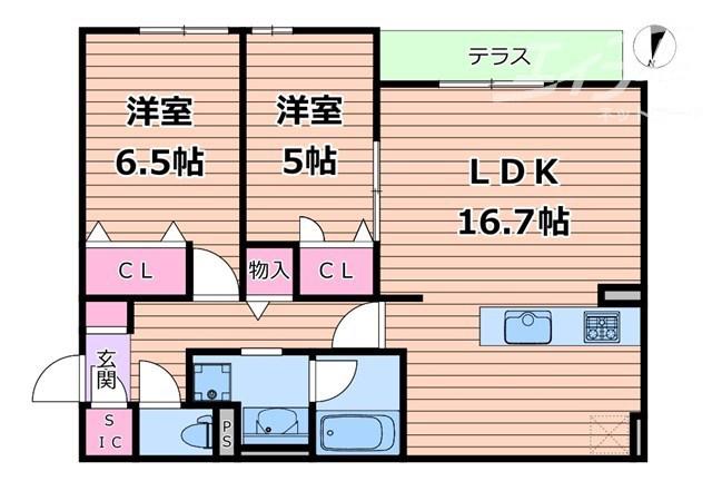 クラシスト瑞光(2LDK/3階)の間取り写真