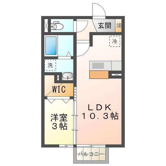 ラルーチェ(1LDK/2階)の間取り写真