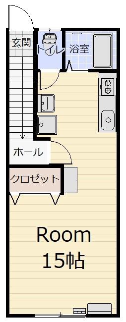 PLAZA館II(ワンルーム/2階)の間取り写真