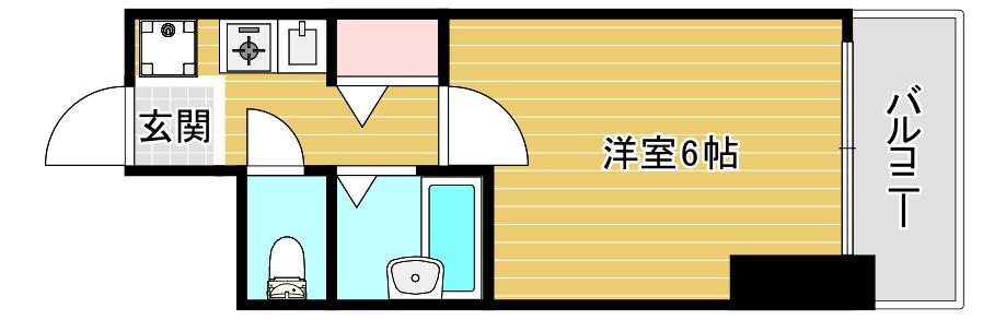 セレッソコート西心斎橋II(1K/10階)の間取り写真
