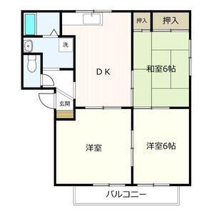 ピーチピットB(3DK/2階)の間取り写真