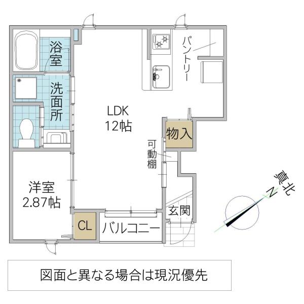エスポワール生田町(1LDK/1階)の間取り写真