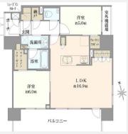 プレサンスロジェ東京湊(2LDK/8階)の間取り写真