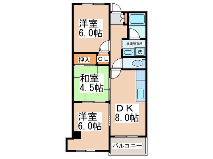 みかさビル(3DK/5階)の間取り写真