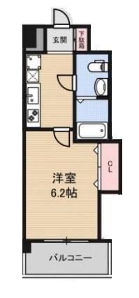 ラグゼ東三国II(1K/7階)の間取り写真