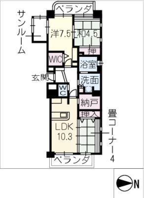 パラドール吹上(3LDK/9階)の間取り写真