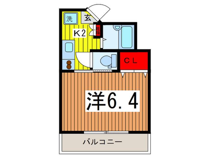ドミール浦和(1K/8階)の間取り写真