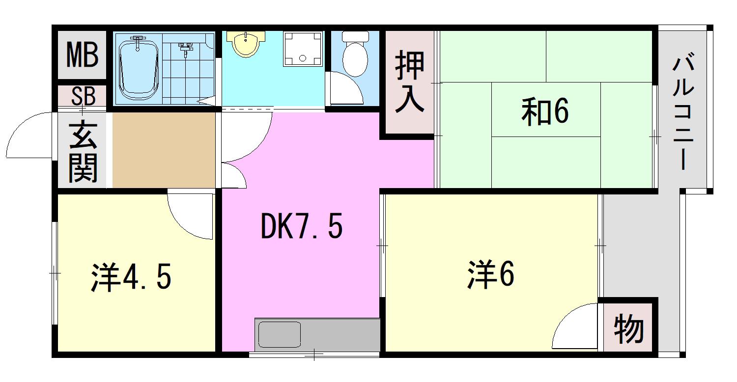 エクセルハイツ(3DK/3階)の間取り写真
