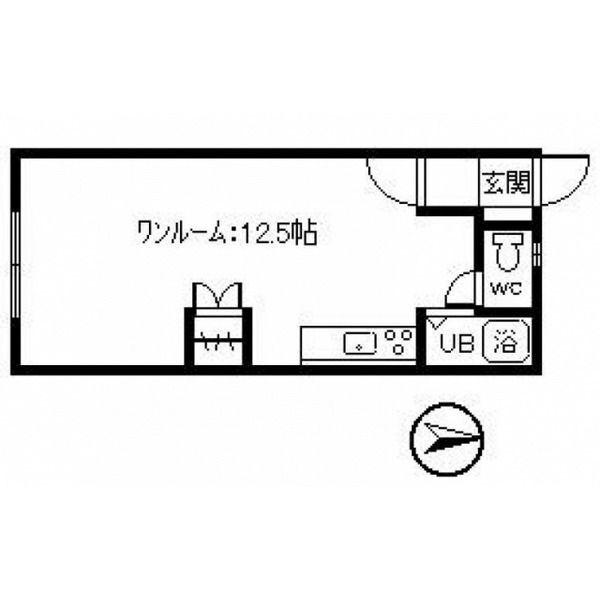メゾンドフルーレ(ワンルーム/1階)の間取り写真