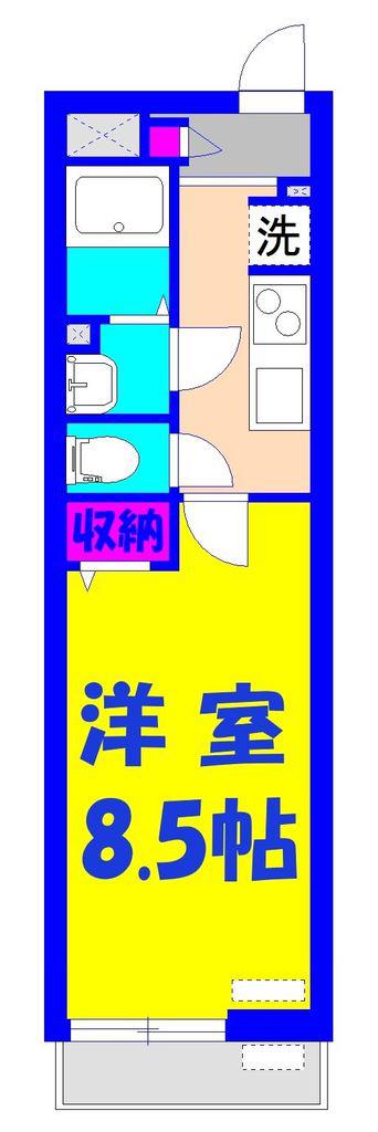 GRANTERRACE(1K/2階)の間取り写真