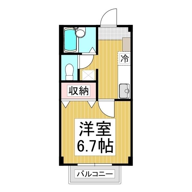 コーポラスさつき(1K/2階)の間取り写真