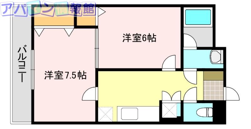 フェアリーザワールド(2K/2階)の間取り写真