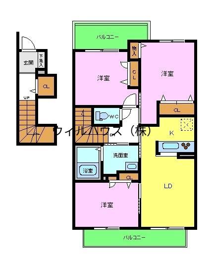 イーストガーデン中百舌鳥(3LDK/2階)の間取り写真