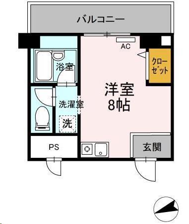 グレイスハイツ今浦(ワンルーム/5階)の間取り写真