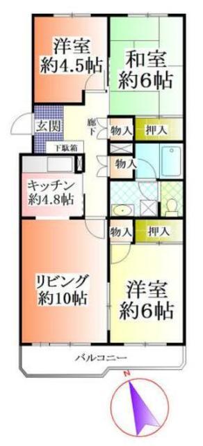 コスモスヴィラ(3LDK/3階)の間取り写真