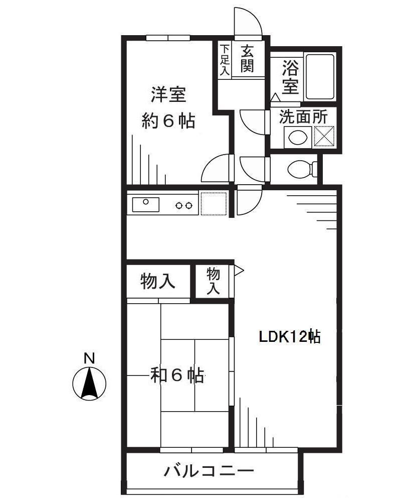 グランドトゥインクル(2LDK/2階)の間取り写真