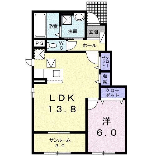 エストレーラ(1LDK/1階)の間取り写真