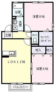 一彗館II(2LDK/1階)の間取り写真