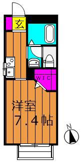 シャブラン(1K/2階)の間取り写真