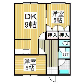 メルベージュ(2DK/2階)の間取り写真