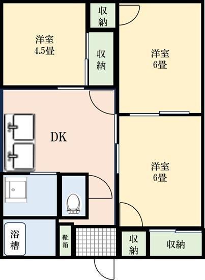 大森ハイツ(3DK/2階)の間取り写真