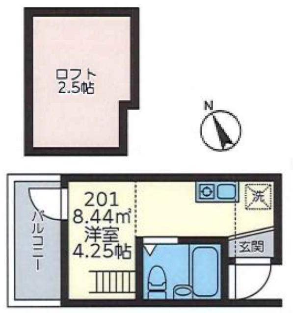 フェリチェット大井町(ワンルーム/2階)の間取り写真