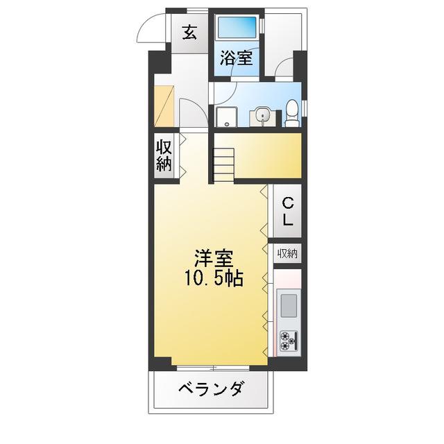 ザ レギャン 2号棟(ワンルーム/2階)の間取り写真