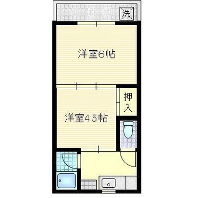 西原シティマンション(2K/1階)の間取り写真